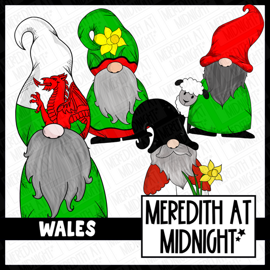 "Wales"  St. Davids Day Gonk / Gnome Clipart / Digital Stickers *INSTANT DOWNLOAD* PNG files