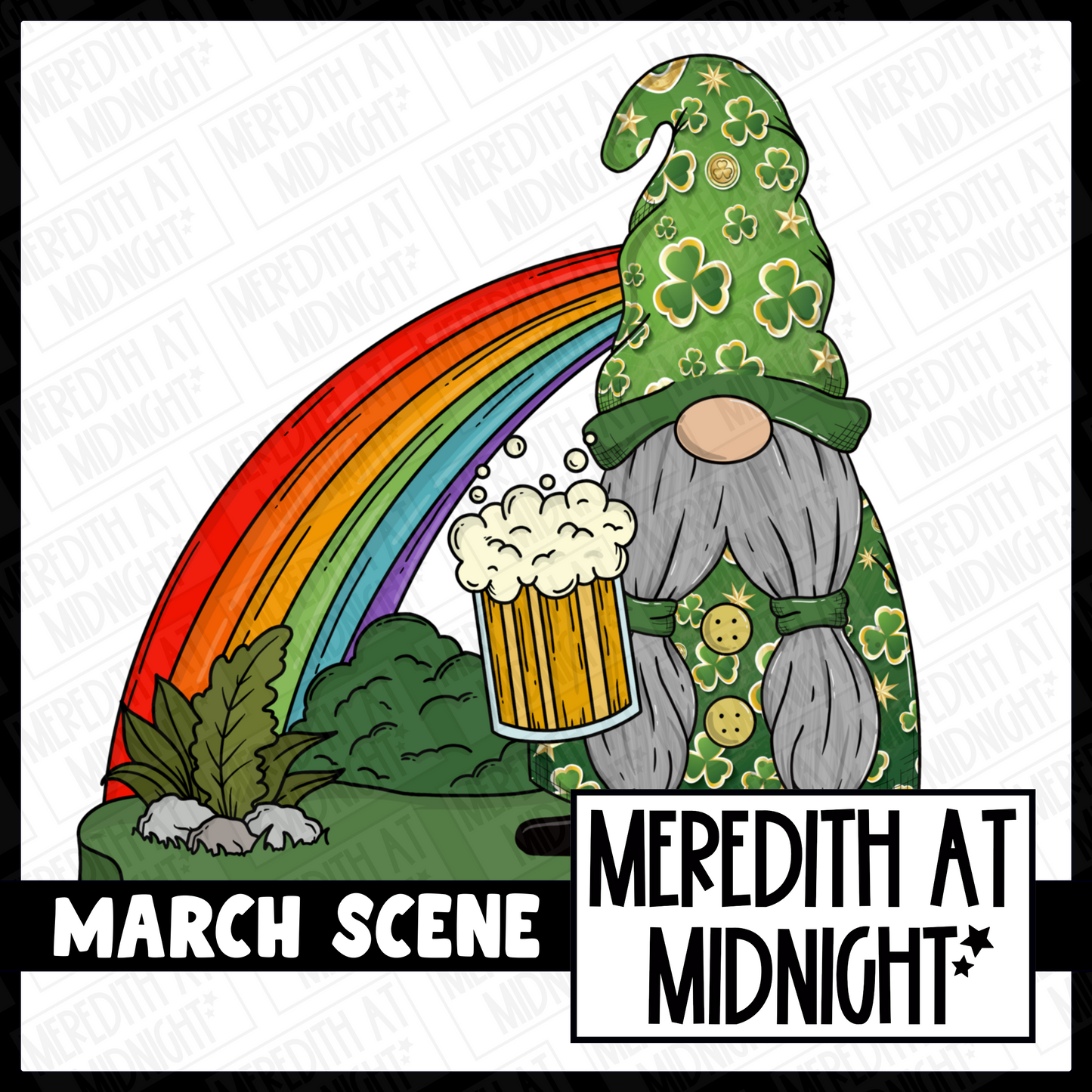 St Patrick Day Scene - Individual Gonk Clipart