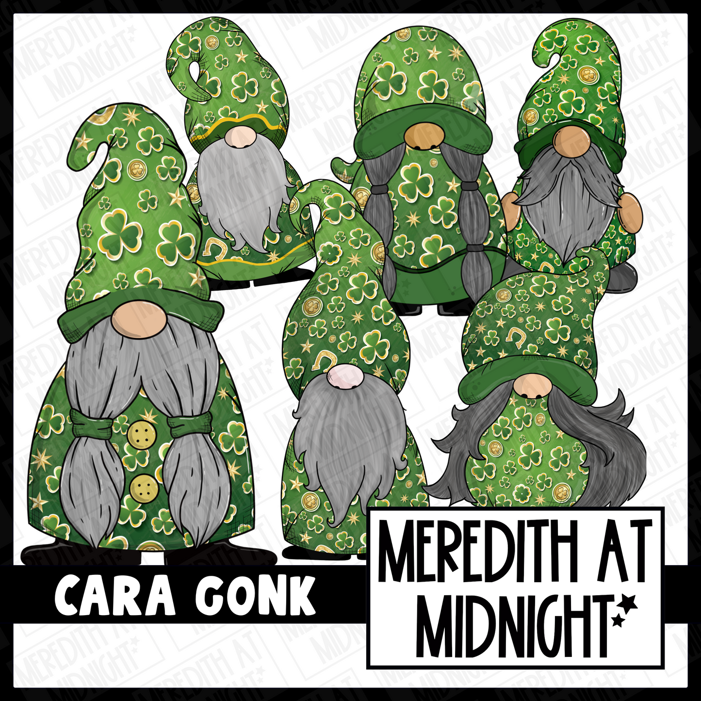 "Cara" St Patricks Day Gonk / Gnome Clipart / Digital Stickers *INSTANT DOWNLOAD* PNG files