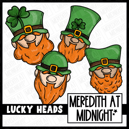 Leprechaun Gonk faces Clipart - Instant Download - Cute Ghosts - Commercial use