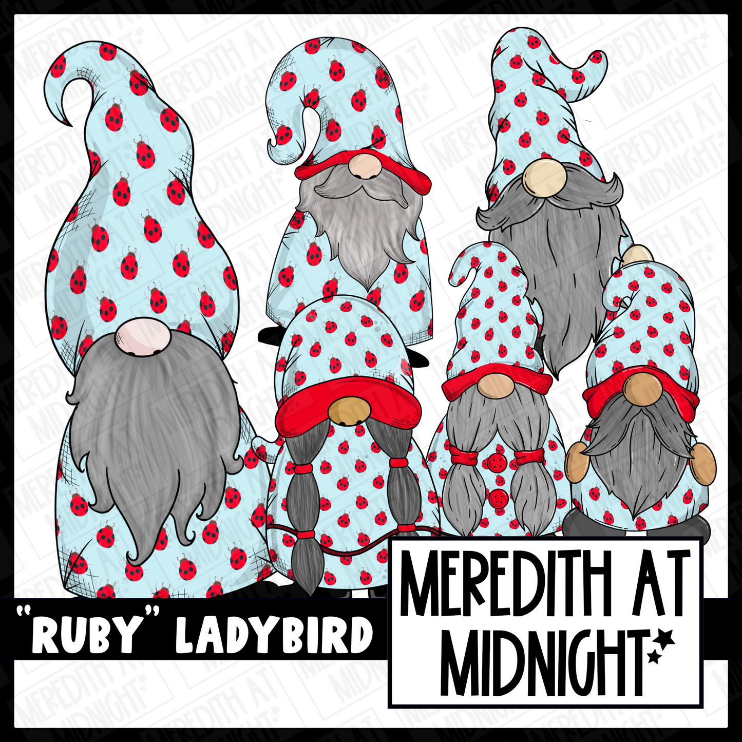 "Ruby" LadyBird Gonk / Gnome Clipart / Digital Stickers *INSTANT DOWNLOAD* PNG files