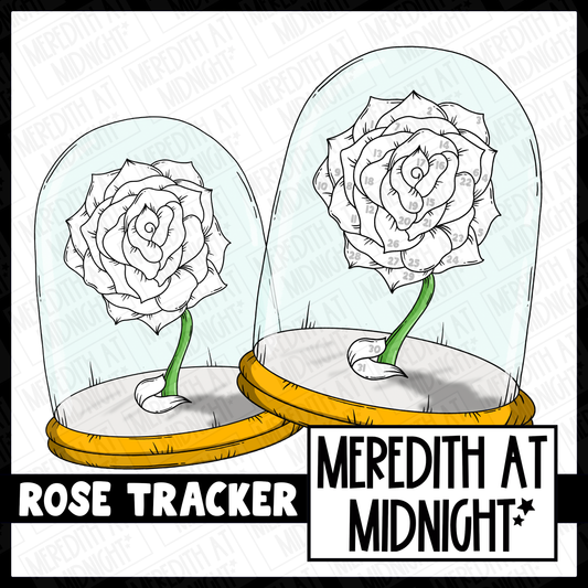 Rose Monthly Tracker - Blank and Numbered version