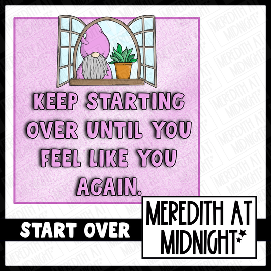 Start Over - Square Quotes - Clipart