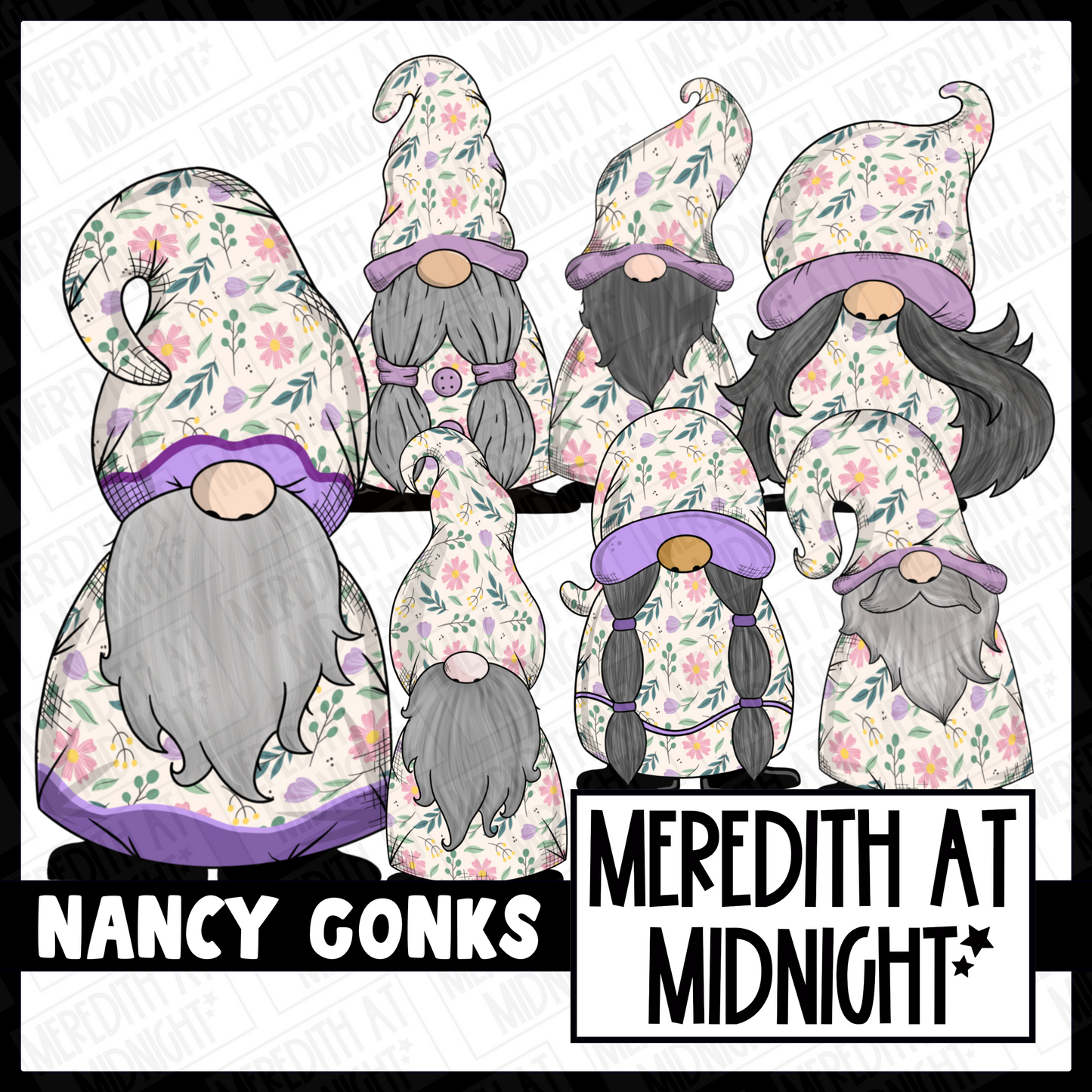 "Nancy" Pastel Flower Gonk / Gnome Clipart / Digital Stickers *INSTANT DOWNLOAD* PNG files
